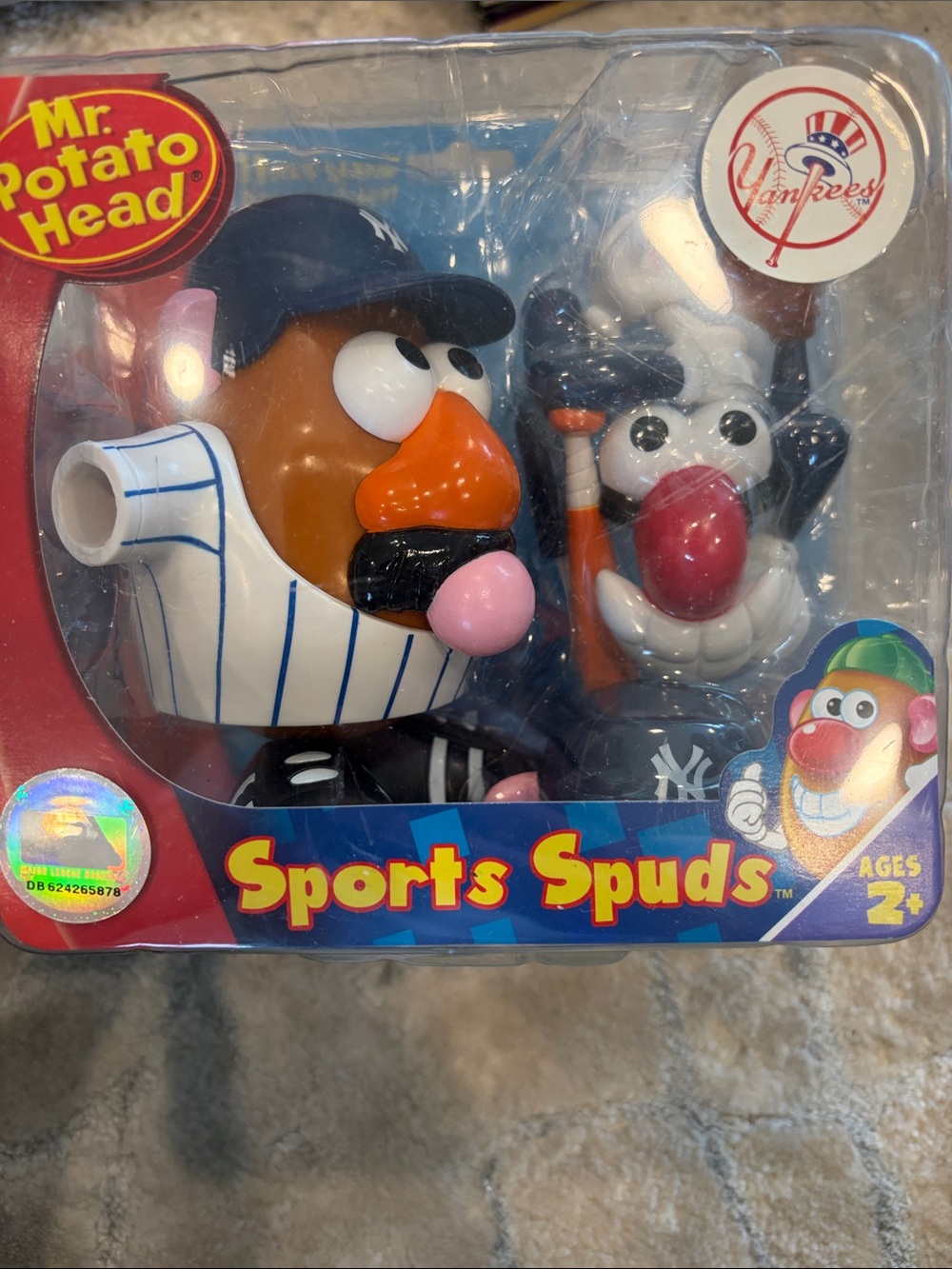 2008 Hasbro Spuds New York Yankees Toy Set - Blue/White/Orange Accents